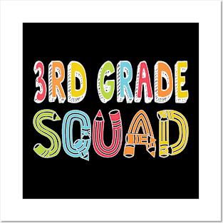 3rd Grade Squad Back To School Third Grade Team Party print Posters and Art